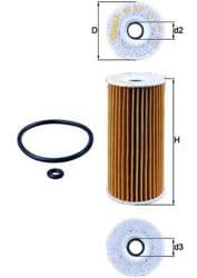 MAHLE OX201D | Yağ Filtresi Mercedes W168/W169/W245/Vaneo 414 OM640/668 CDI